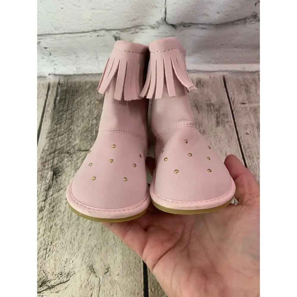 WENDY BELLISSIMO Girl’s Pink Fringed Boots / Size: 4